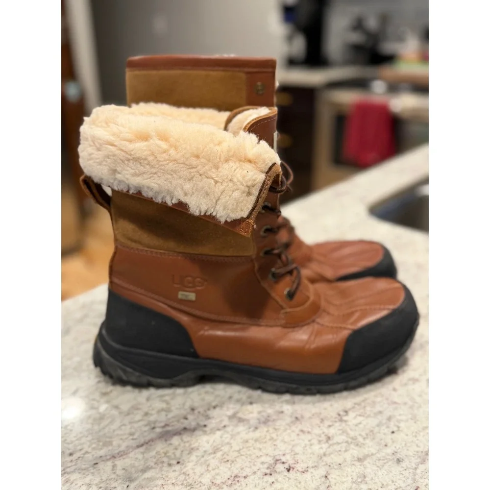 UGG Butte Mens Waterproof Winter Boots Chestnut Leather Vibram Snow Boots 5521